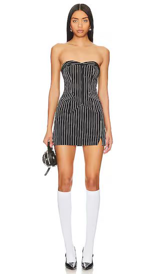 Maggie Skirt Set in Black Pinstriped | Revolve Clothing (Global)