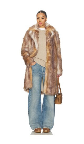 Unreal Fur Pioneer Coat in Tan. - size L | Revolve Clothing (Global)