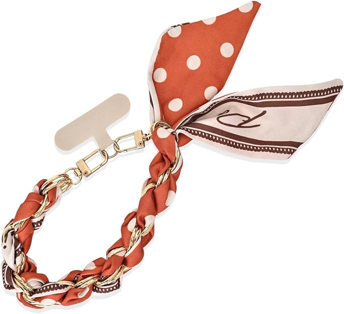 Fycyko Phone Wrist Strap with Gold Metal Scarf and Universal Tether Tab, Aesthetic Print Design R... | Amazon (US)