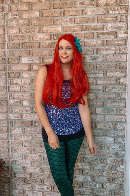 Little Mermaid costume ideas!
Pair a sequin tank with some mermaid tail leggings, add a red wig and you have an easy DIY Halloween look  

#LTKSeasonal #LTKHalloween