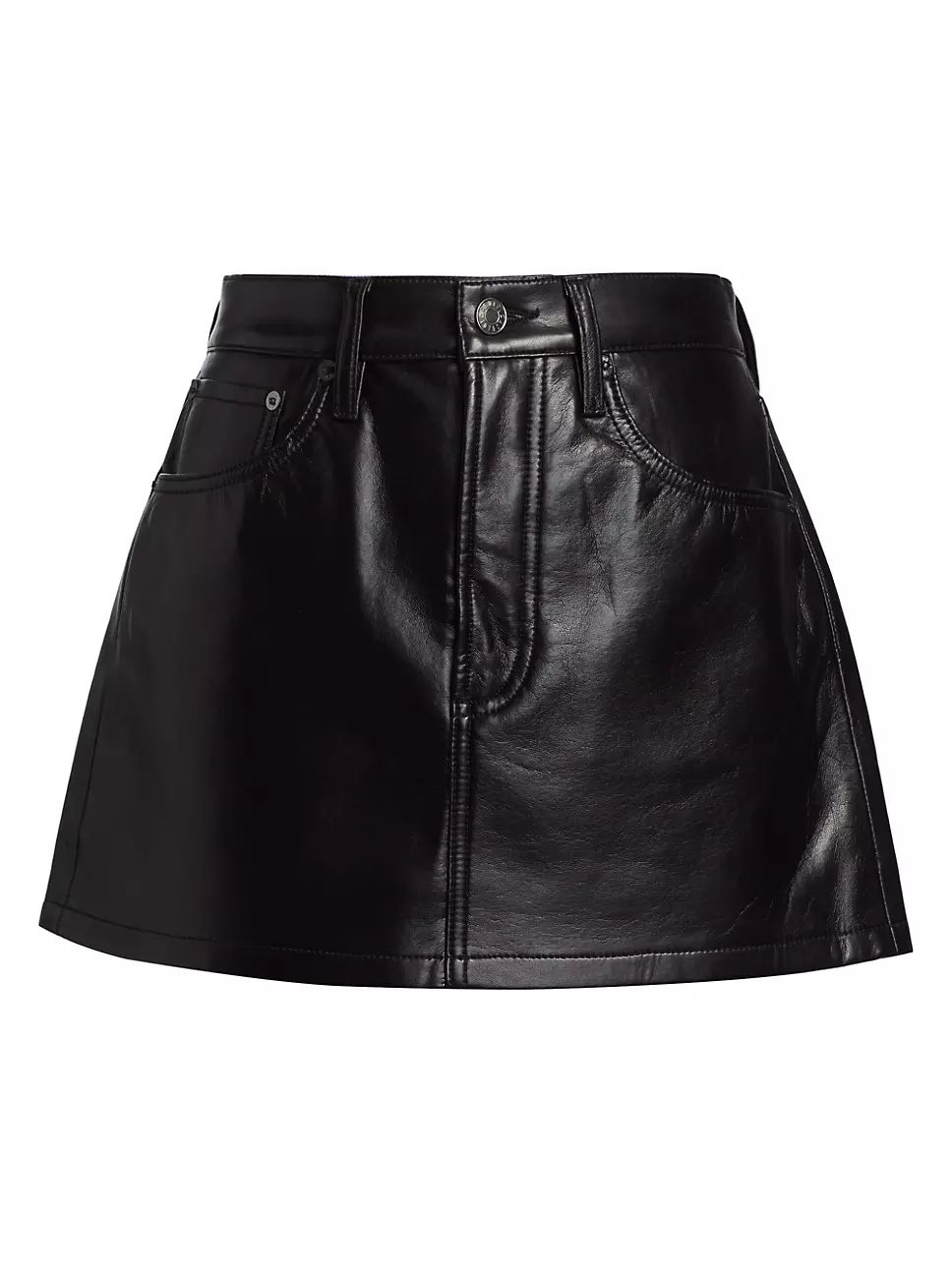 Agolde Liv Leather Mini Skirt | Saks Fifth Avenue