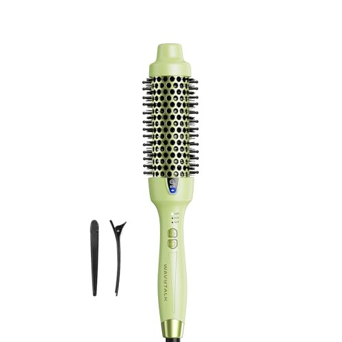 Wavytalk Thermal Brush, 1.5 Inch Blowout Express Ionic Heated Round Brush Creates Blowout Look Makes Hair Shinier & Smoother, Dual Voltage, Easy to Use (Green) | Amazon (US)