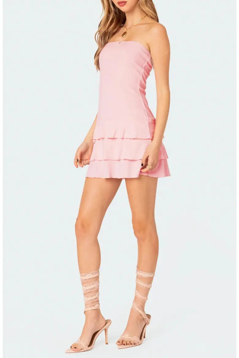 Saby Strapless Ruffle Hem Minidress (Women) | Nordstrom | Nordstrom