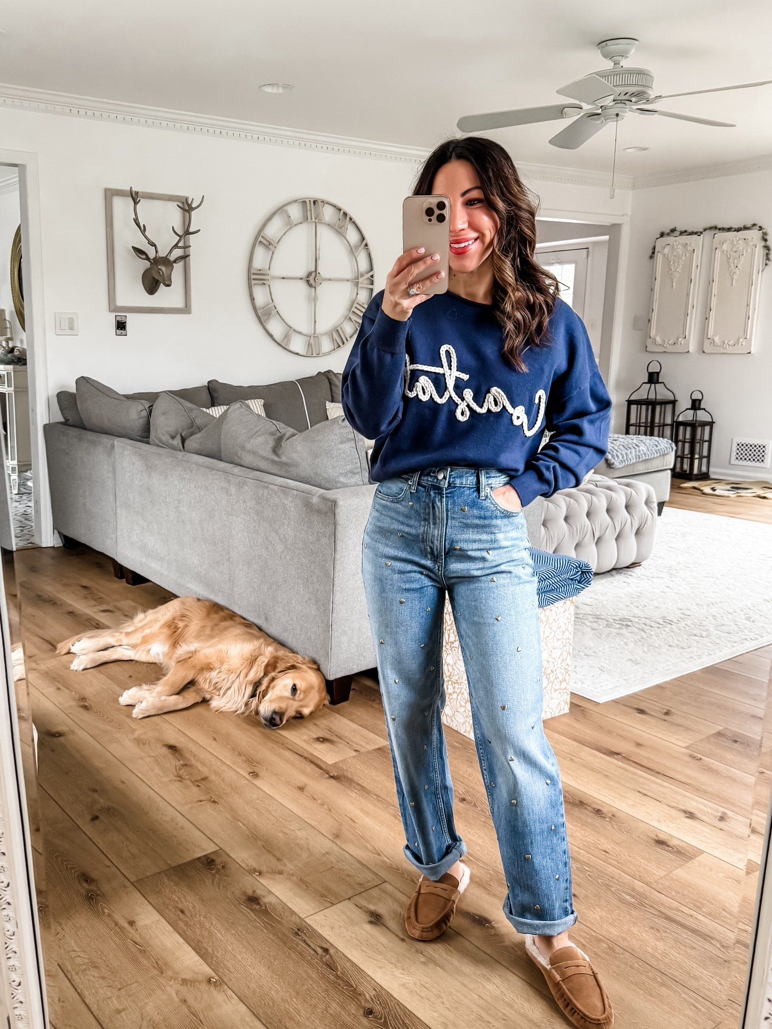 Medium coastal sweater, heart jeans 4 short. Shoes TTS. Target style.

#LTKOver40 #LTKFindsUnder50