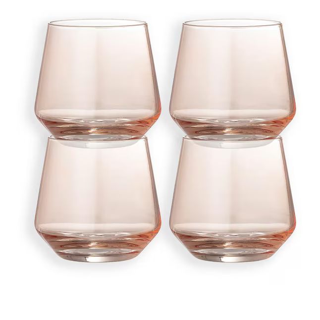 STORIED home 12-fl oz Glass Blush Drinkware Set of: 4 | Lowe's