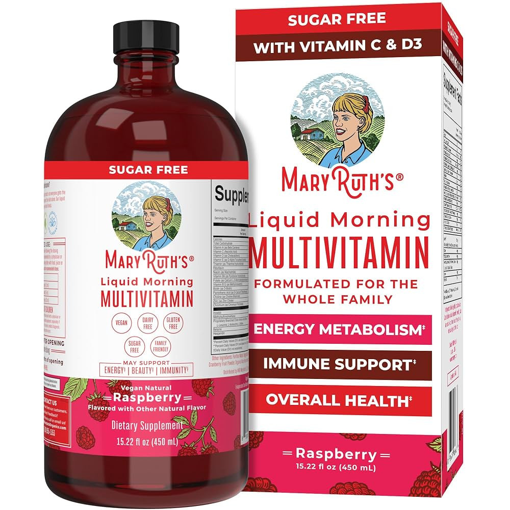 MaryRuth Organics Morning Multivitamin for Women, Men & Kids | Liquid | Vitamin A C D E B6 B12 Bi... | Amazon (US)