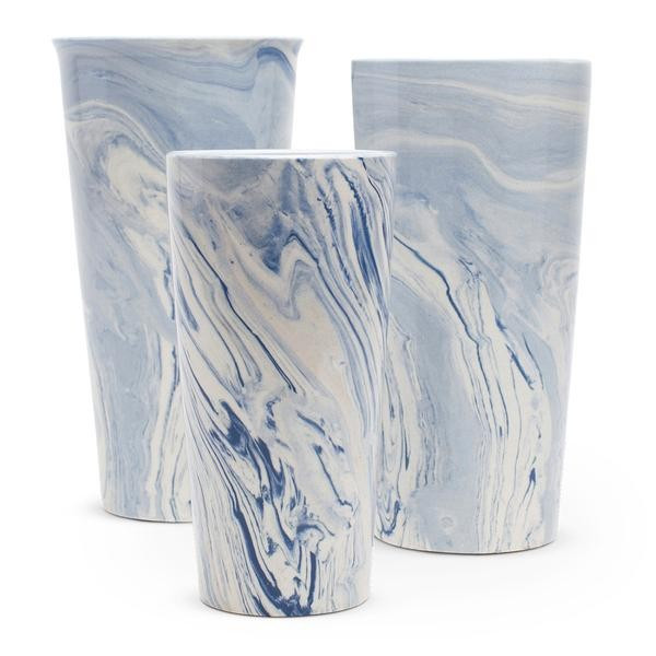 Blue Marbleized Taper Vase | Waiting On Martha