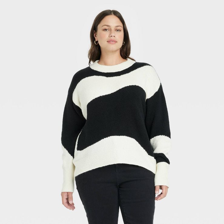 Women's Plus Size Crewneck Pullover Sweater - Ava & Viv™ | Target