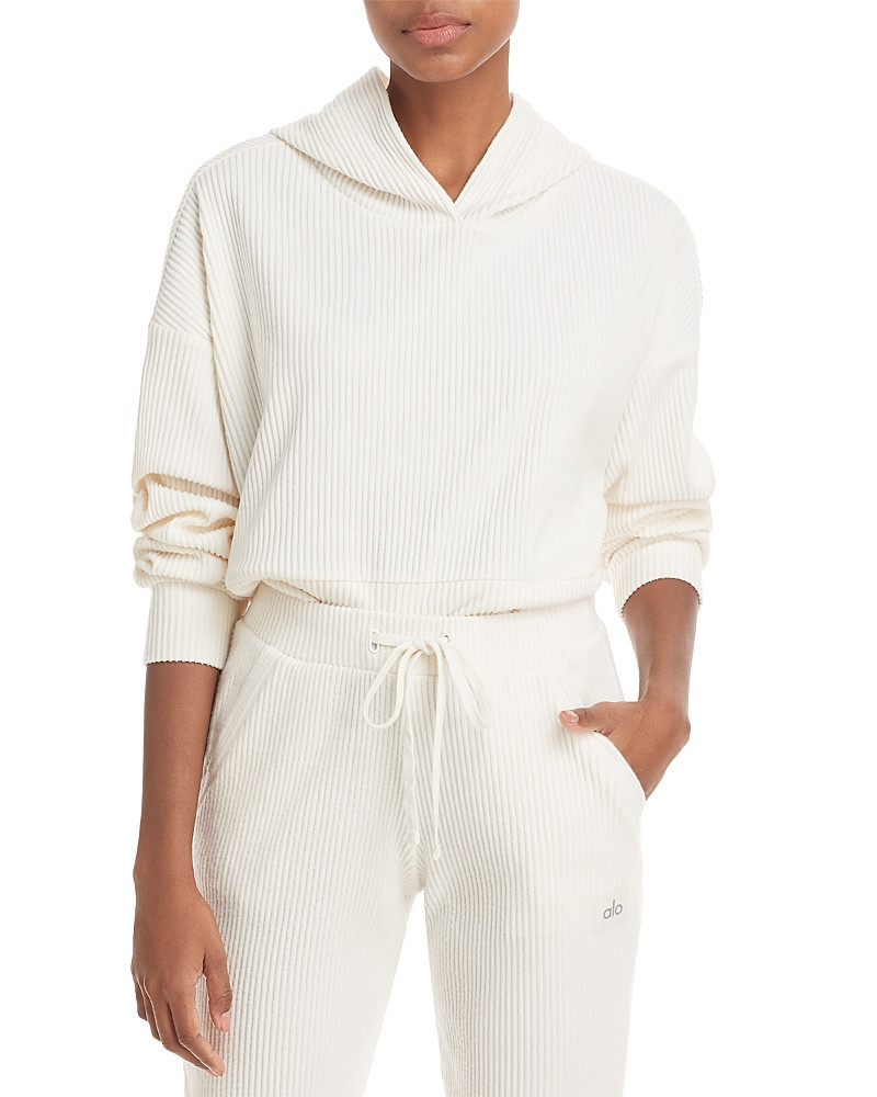 Alo Yoga Muse Rib-Knit Hooded Sweatshirt | Bloomingdale's (US)