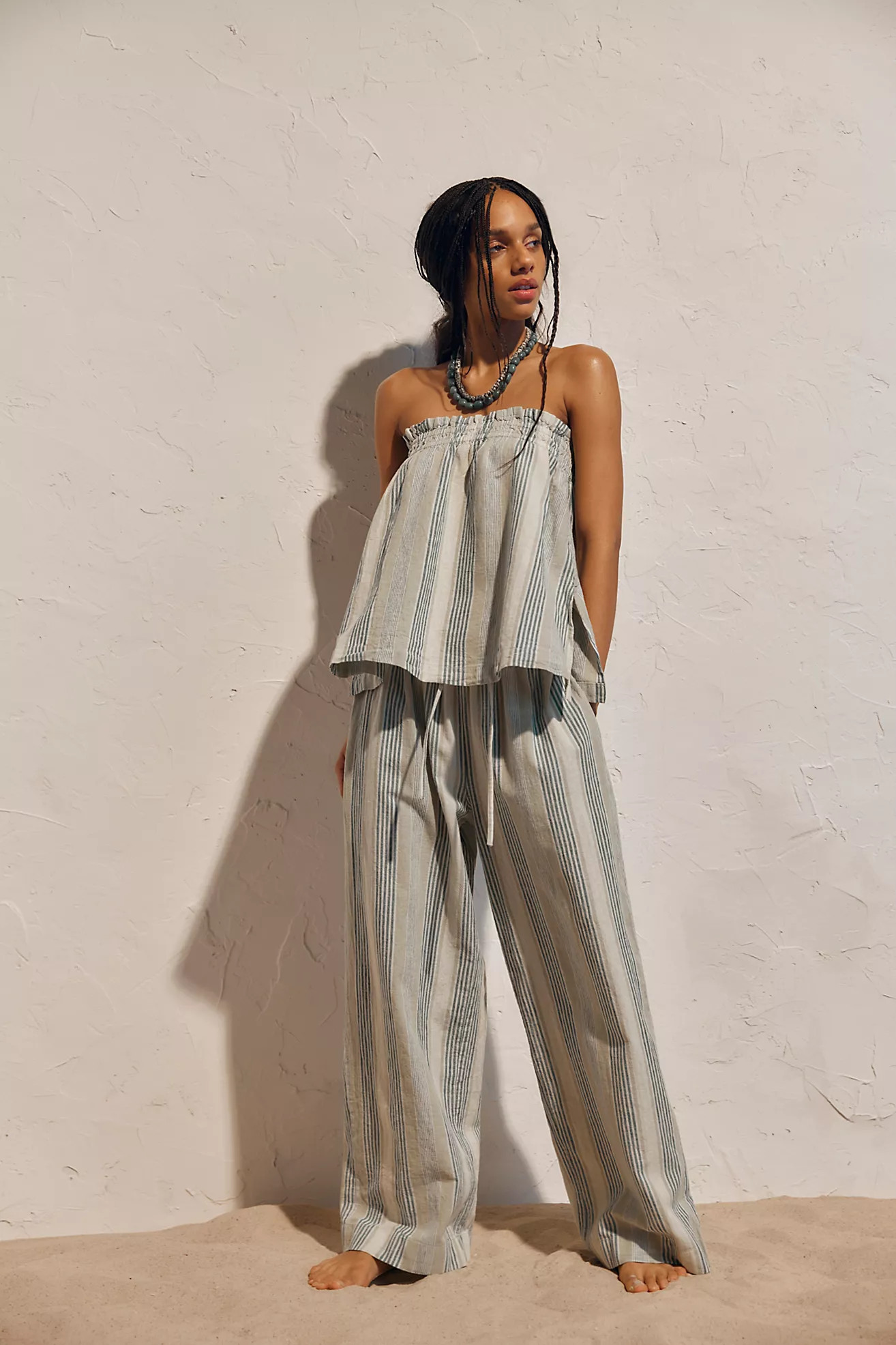 Corfu Striped Cotton-Linen Set | Free People (Global - UK&FR Excluded)