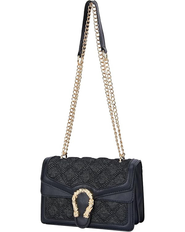 Leather Shoulder Bag Chain Purse for Women - Fashion Crossbody Bags Vintage Snake Print Underarm ... | Amazon (US)