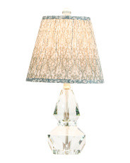 18.25in Crystal Table Lamp With Patterned Shade | Marshalls