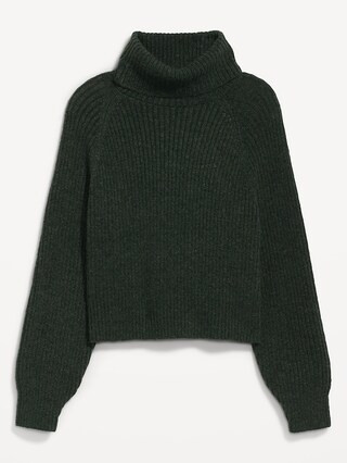 Cropped Shaker-Stitch Turtleneck Sweater for Women | Old Navy (US)
