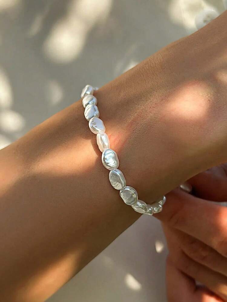 1pc Fashionable And Simple Personalized Asymmetrical Faux Pearl Women's Bracelet Banquet Party Date Daily Wear Gift | SHEIN