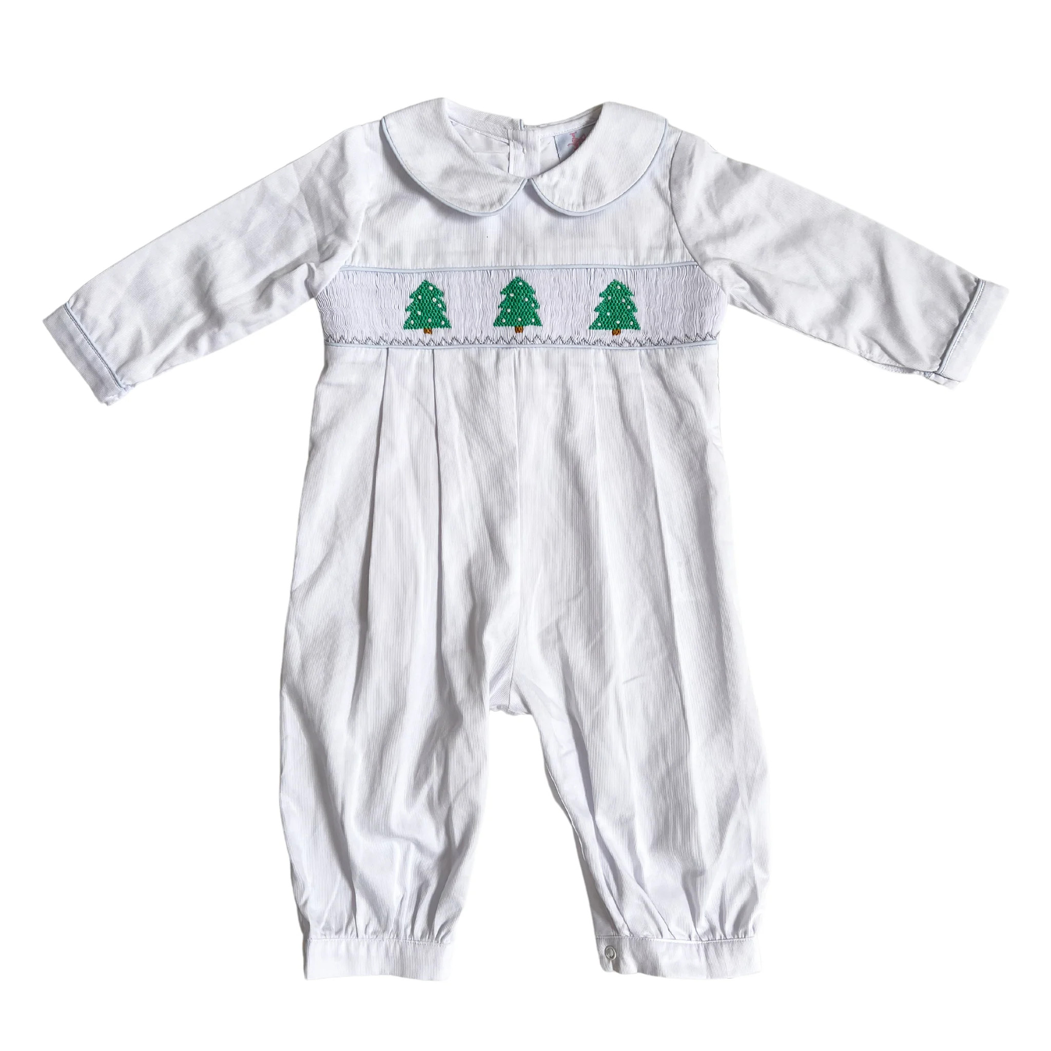 James Christmas Tree Smocked Romper | Lillie & Lilah