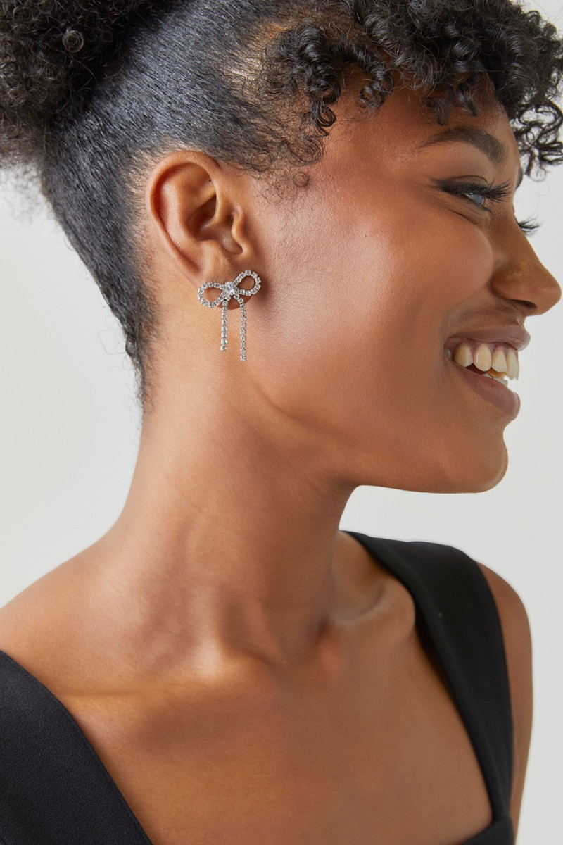 Aria Cupchain Bow Earrings | Francesca's