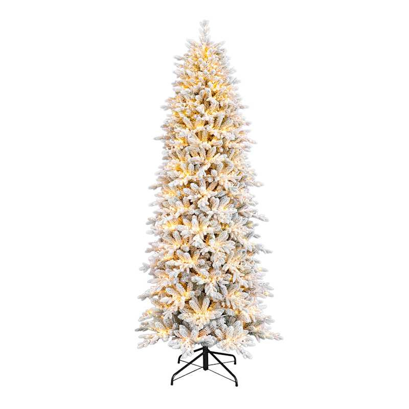 Pre-Lit Bradley Spruce Tree, 9', White, Plastic, sold by At Home | At Home