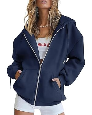 PRETTYGARDEN Women's 2026 Spring Zip Up Y2K Hoodies Casual Long Sleeve Sweatshirts Fall Winter Tr... | Amazon (US)