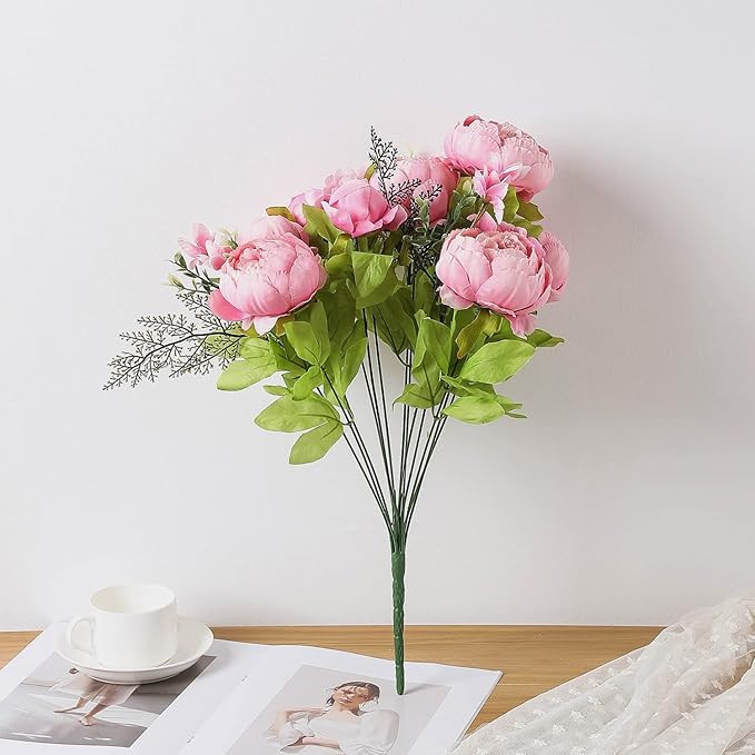 Duovlo Springs Flowers Artificial Silk Peony Bouquets Wedding Home Decoration,Pack of 1 (Spring L... | Amazon (US)