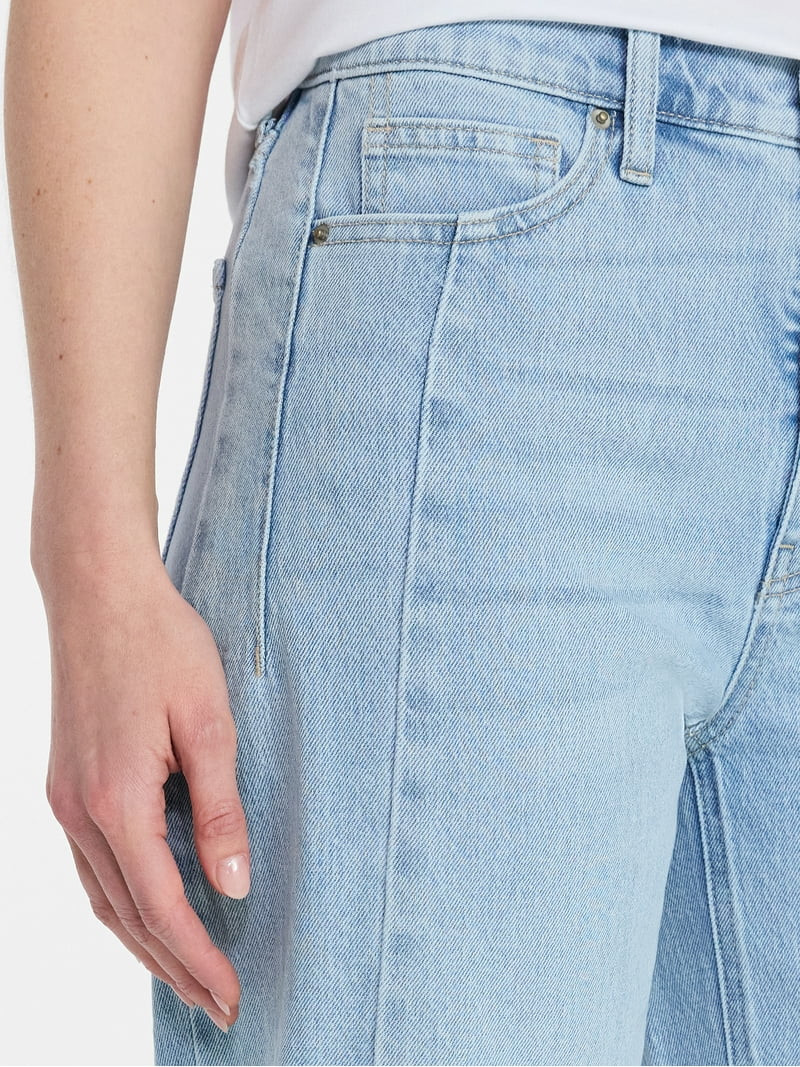 Time and Tru Women's High Rise Barrel Jeans, 28" Inseam, Sizes 0-20 | Walmart (US)