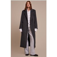 Dark Grey Structured Double Breasted Wool Look Maxi Coat | PrettyLittleThing UK