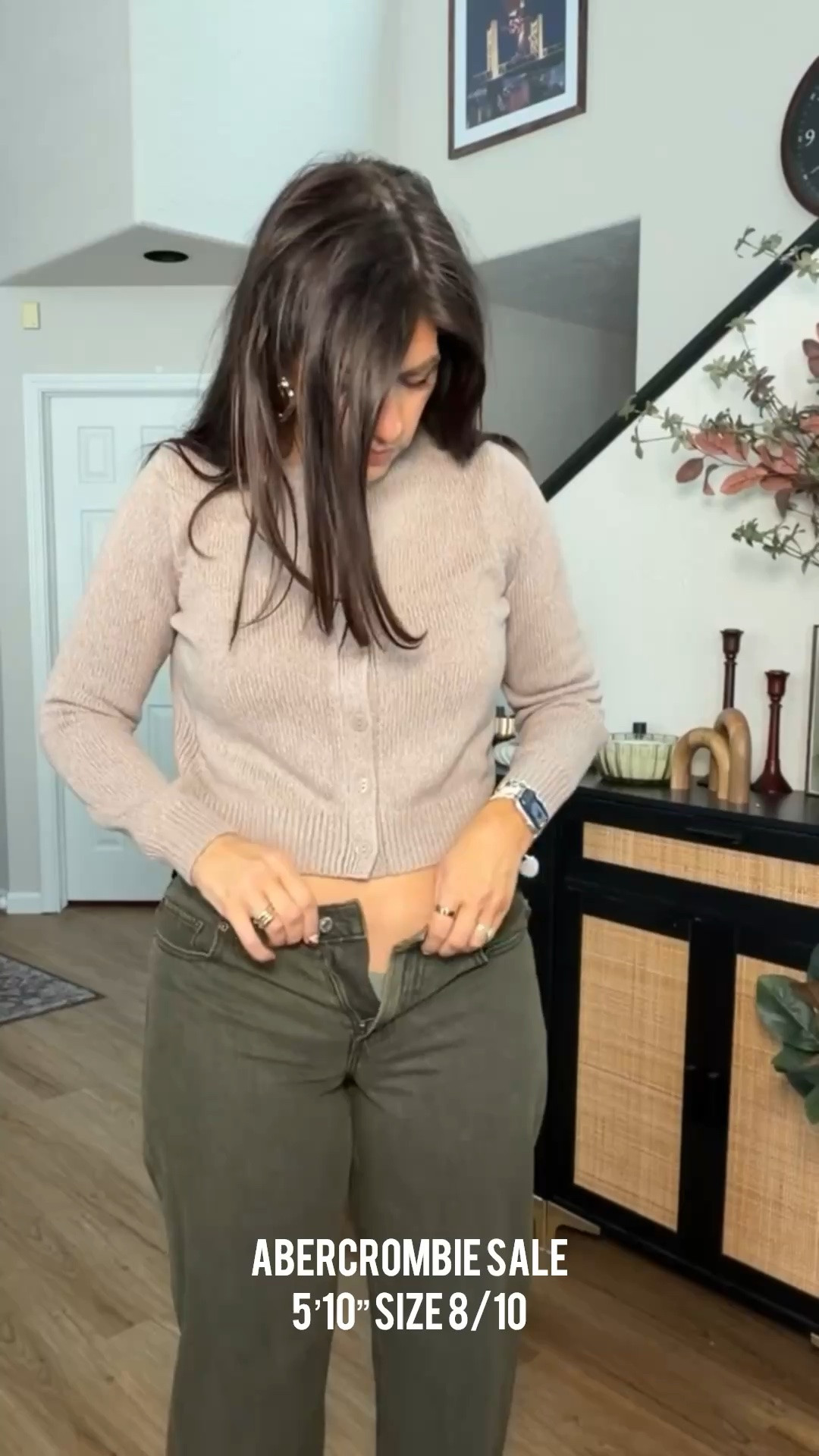 In a medium cardigan and 29 long curvy jeans Midsize fashion, Abercrombie, fall fashion, fall style, trendy fashion, casual outfits, fall outfits, mom style, fall sweater, comfy easy outfit