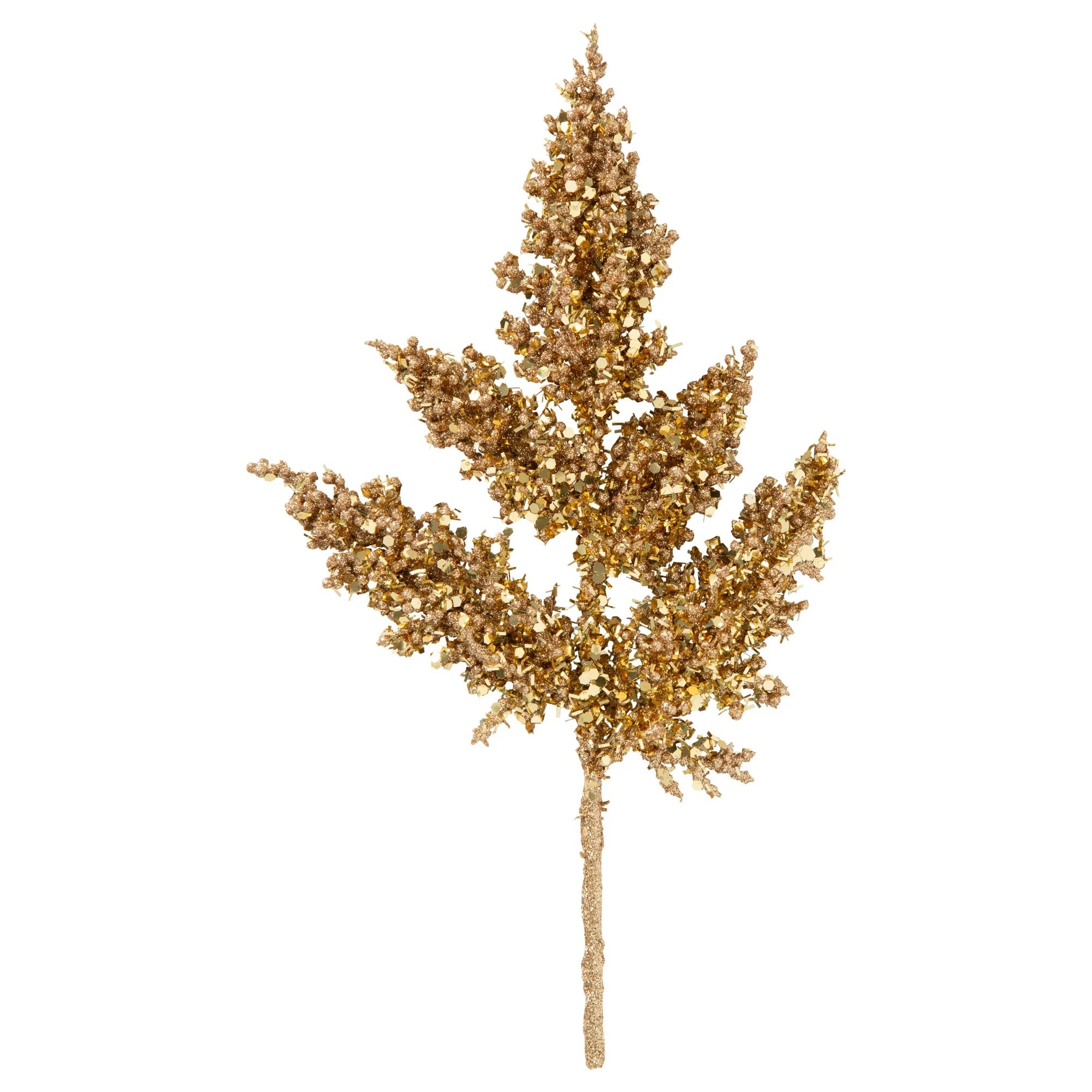 Gold Leaf Christmas Pick, 9 in, by Holiday Time | Walmart (US)