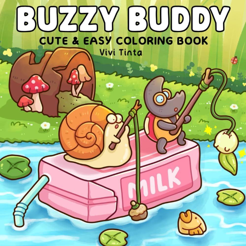 Buzzy Buddy: Cute and Easy Coloring Book for Adults & Teens Featuring Adorable Scenes of Happy Bu... | Amazon (CA)