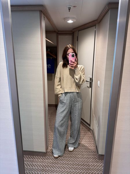Embarkation outfit // Alaska cruise outfit 

Summer sweater: wearing s
Linen pants : wearing s (run long/big) 
Sambas 

Travel outfit // airport outfit // alaskan cruise outfit

#LTKTravel #LTKStyleTip #LTKFindsUnder100