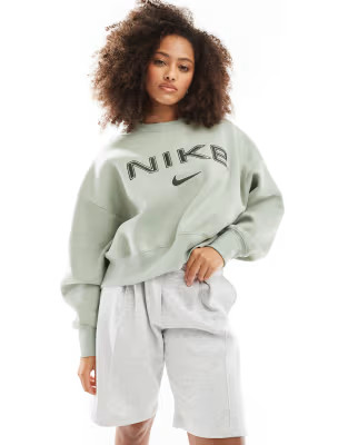 Nike retro logo sweatshirt in sage green | ASOS (Global)