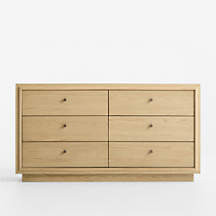 Hastings 60" Rye Wood 6-Drawer Dresser + Reviews | Crate & Barrel | Crate & Barrel