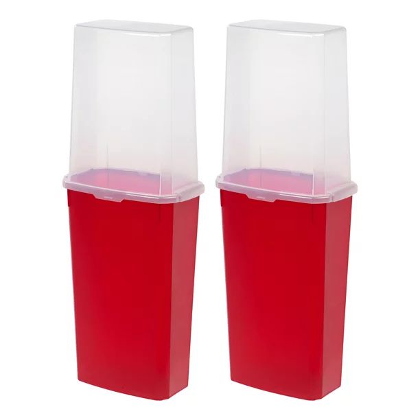 IRIS USA 40" Holiday Wrapping Paper Storage Box Clear/Red 2 Pack - Walmart.com | Walmart (US)