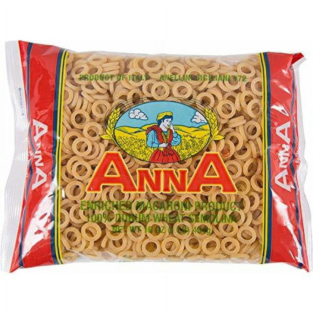 Italian Sicilian Anellini Pasta #72, (4)  16 Oz.PKGS. - Walmart.com | Walmart (US)