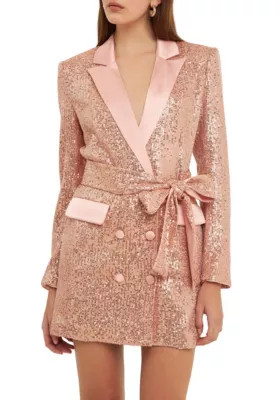 Endless Rose Sequins Belted Blazer | Belk