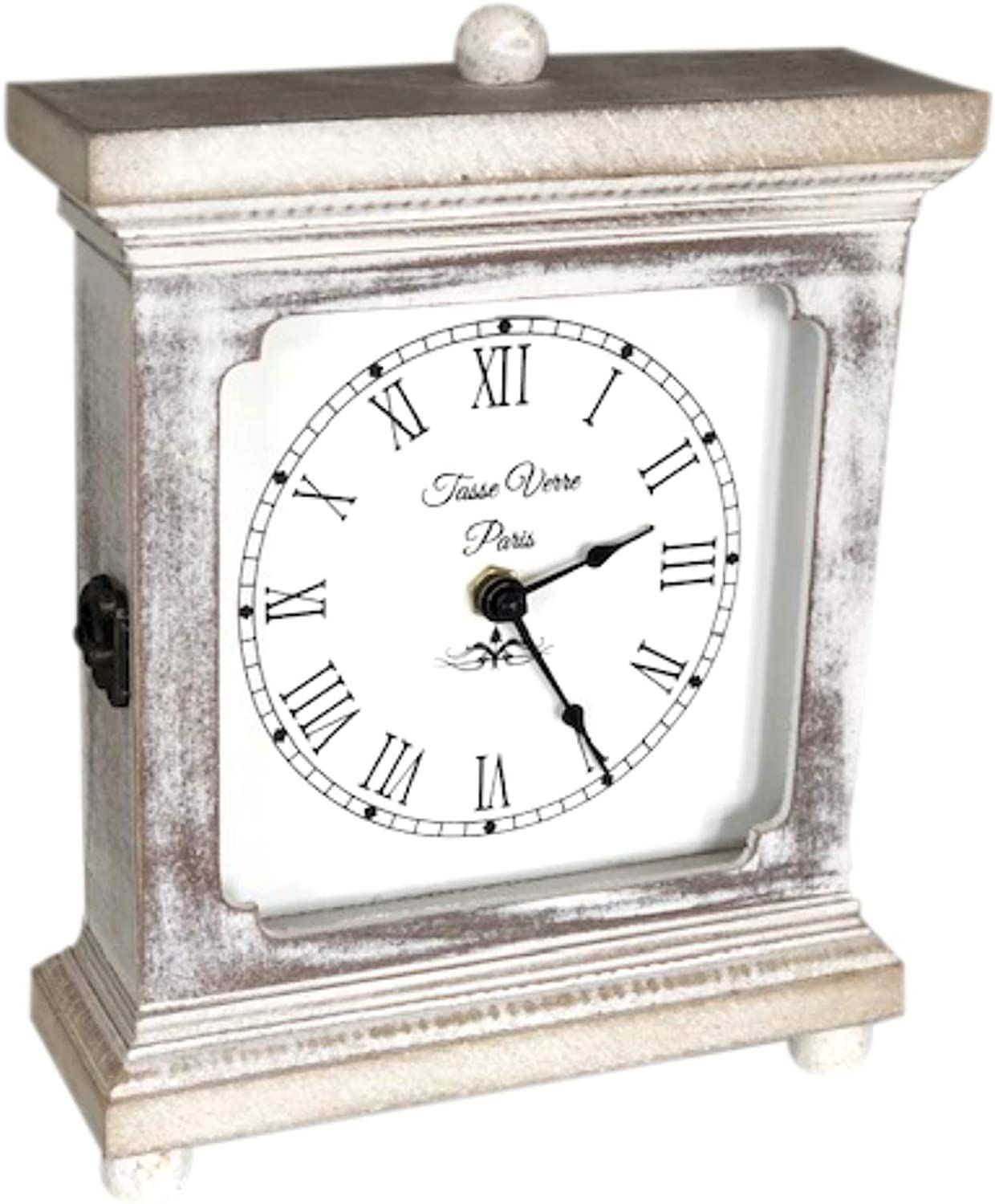 Tasse Verre Rustic Shelf Clock (Quiet) for Living Room Mantel, Table, Or Desk 9" X 7" Farmhouse D... | Amazon (US)