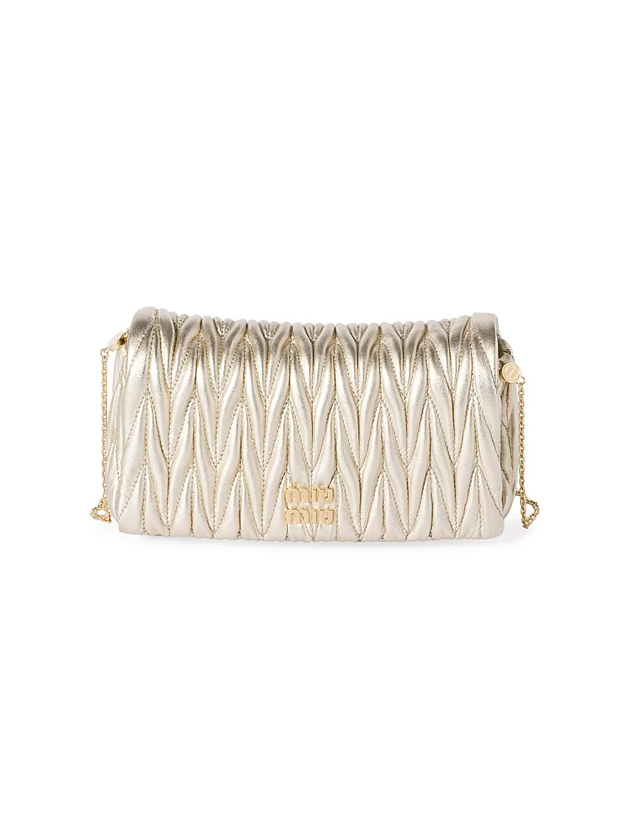 Women's Matelassé Nappa Leather Mini Shoulder Bag - Gold | Saks Fifth Avenue