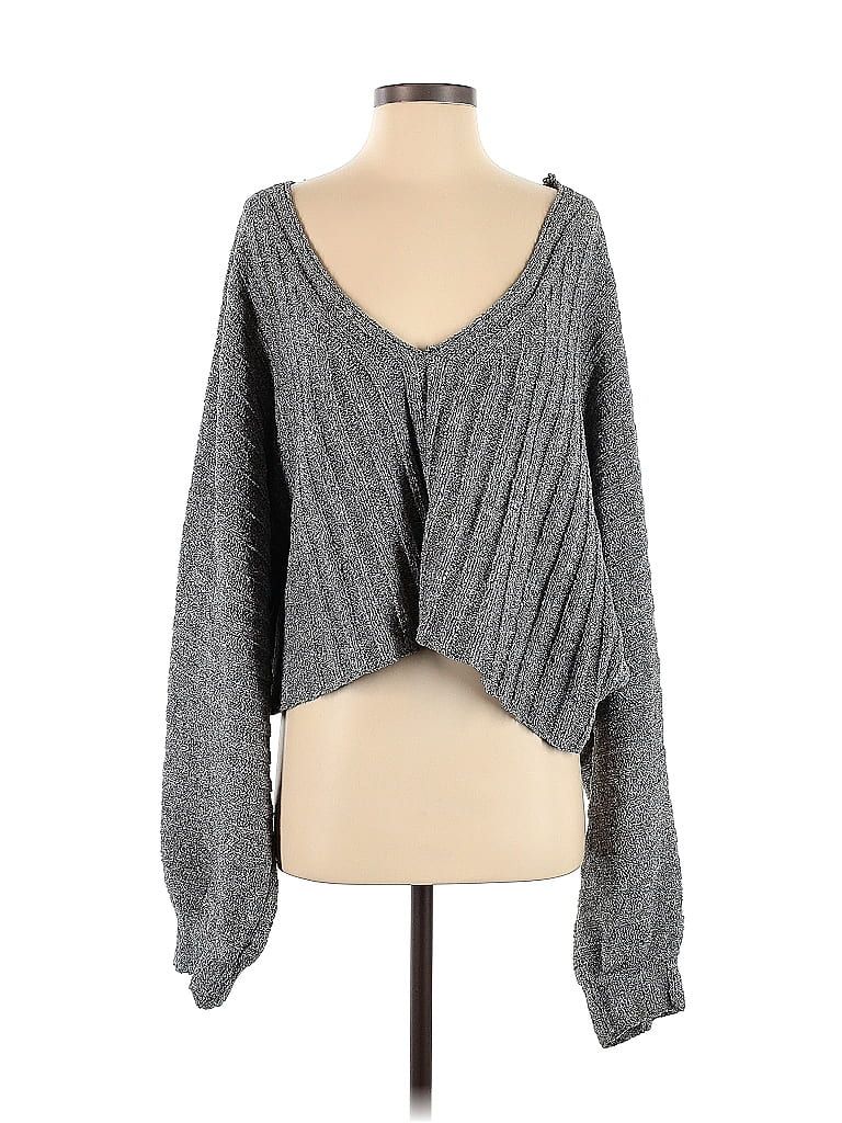 Free People Color Block Gray Pullover Sweater Size S - 67% off | thredUP