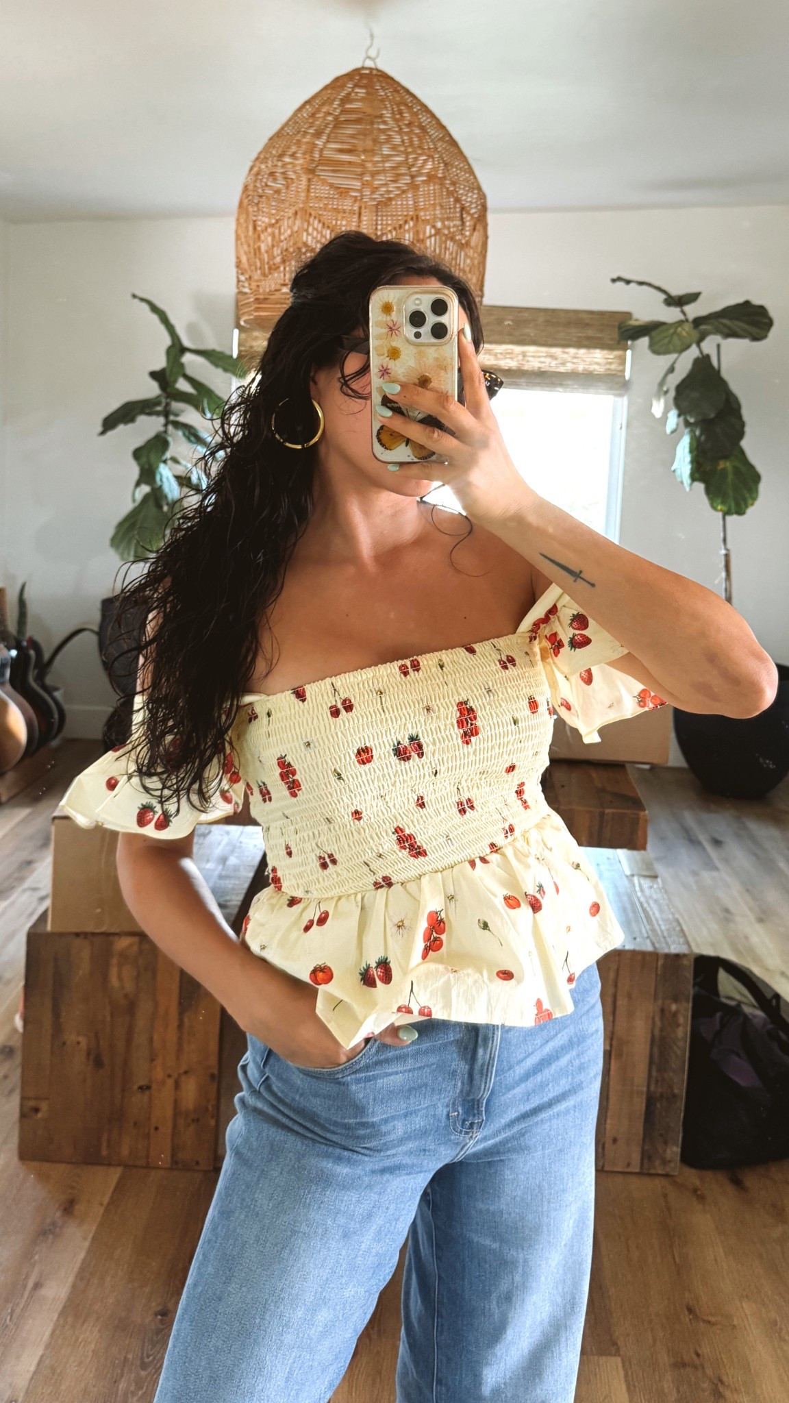 Cherry yellow peplum top and the comfiest jeans ever! 

#LTKSeasonal #LTKStyleTip #LTKxVICI