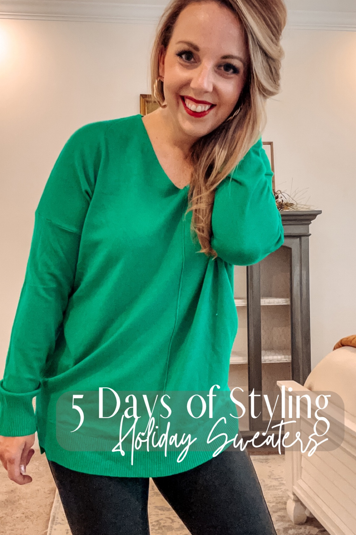 This holiday sweater is the perfect pop of green 💚

#LTKHoliday #LTKstyletip #LTKmidsize