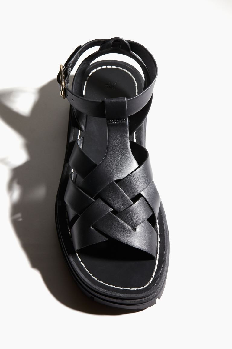 Chunky Sandals - Low heel - Black - Ladies | H&M US | H&M (US + CA)