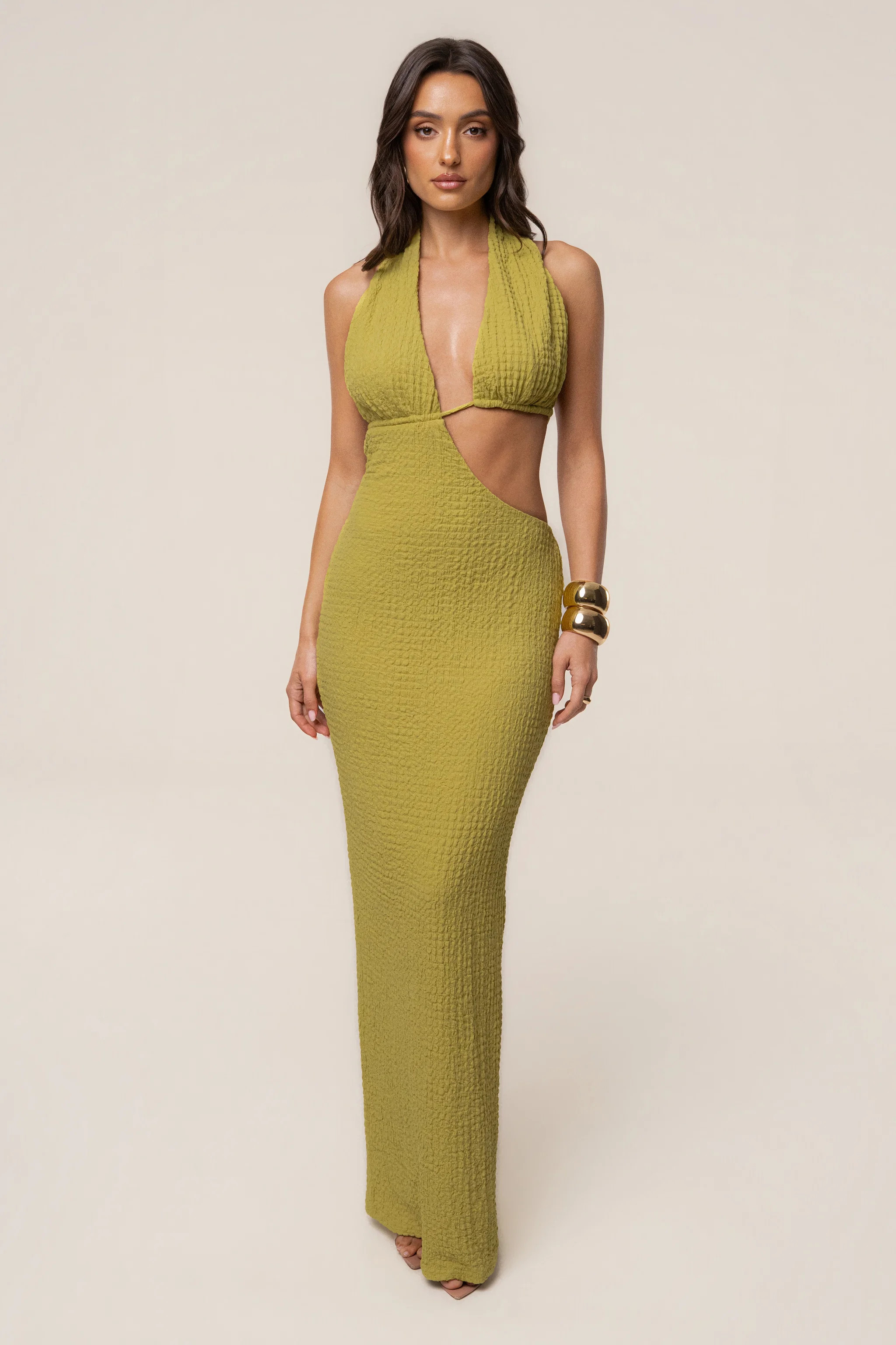 Lime Sculpted Ease Maxi Dress | JLUXLABEL US