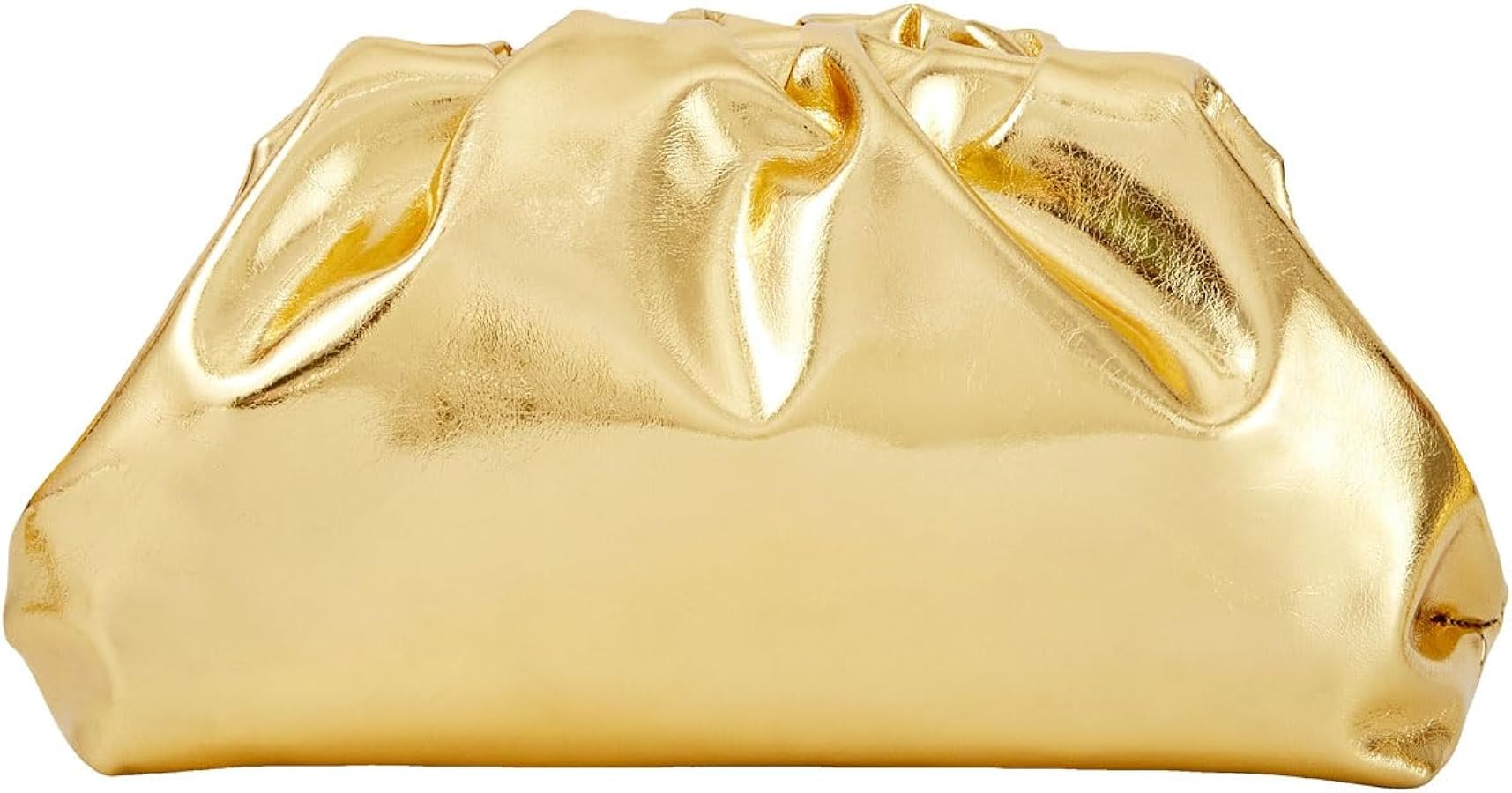 Pleated Evening Vegan Leather Clutch Handbag Purse Metallic PU Cloud Shoulder Bag for Women Eveni... | Amazon (US)