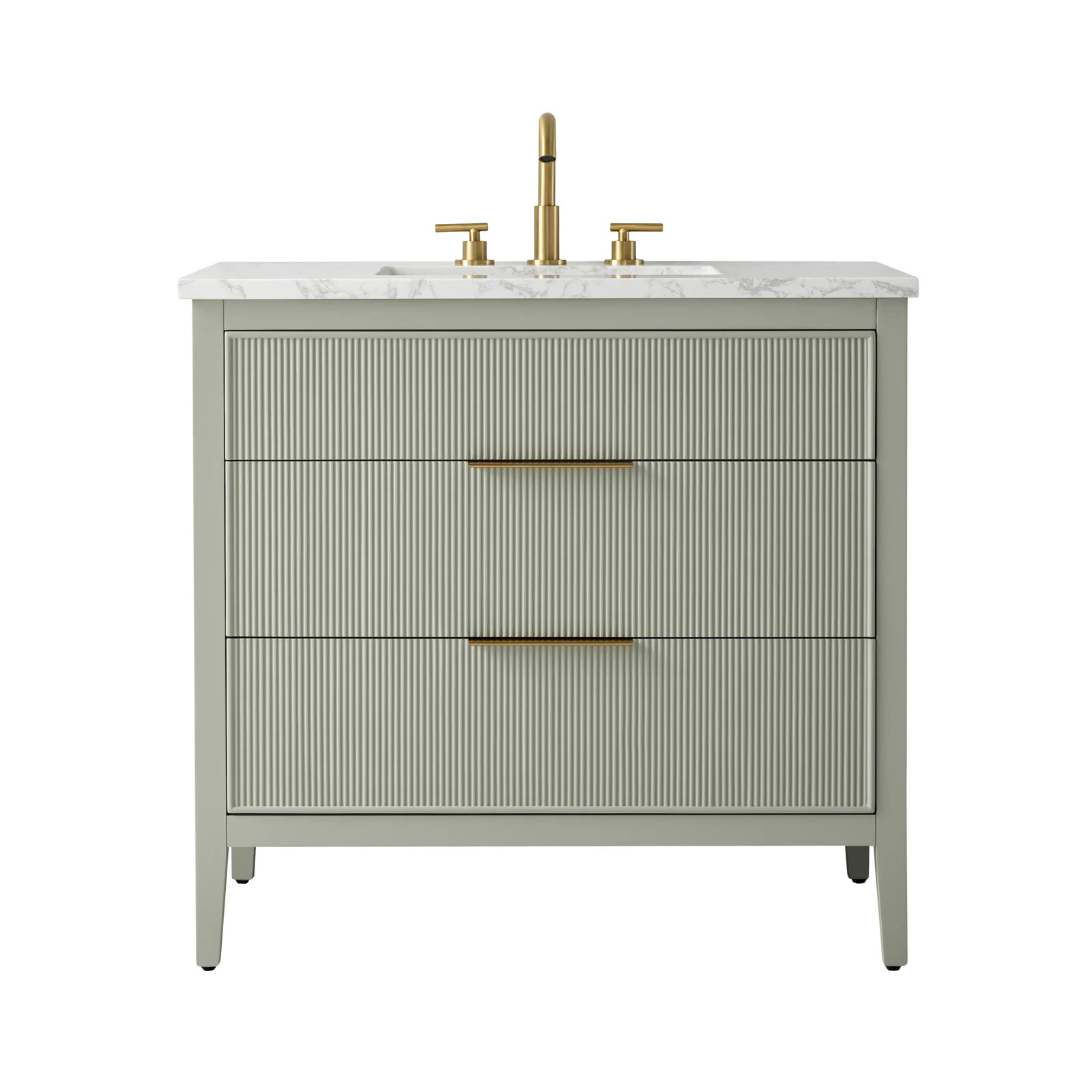 Ebern Designs Bilroy 36'' Single Bathroom Vanity with Engineered Stone Top & Reviews | Joss & Mai... | Joss & Main