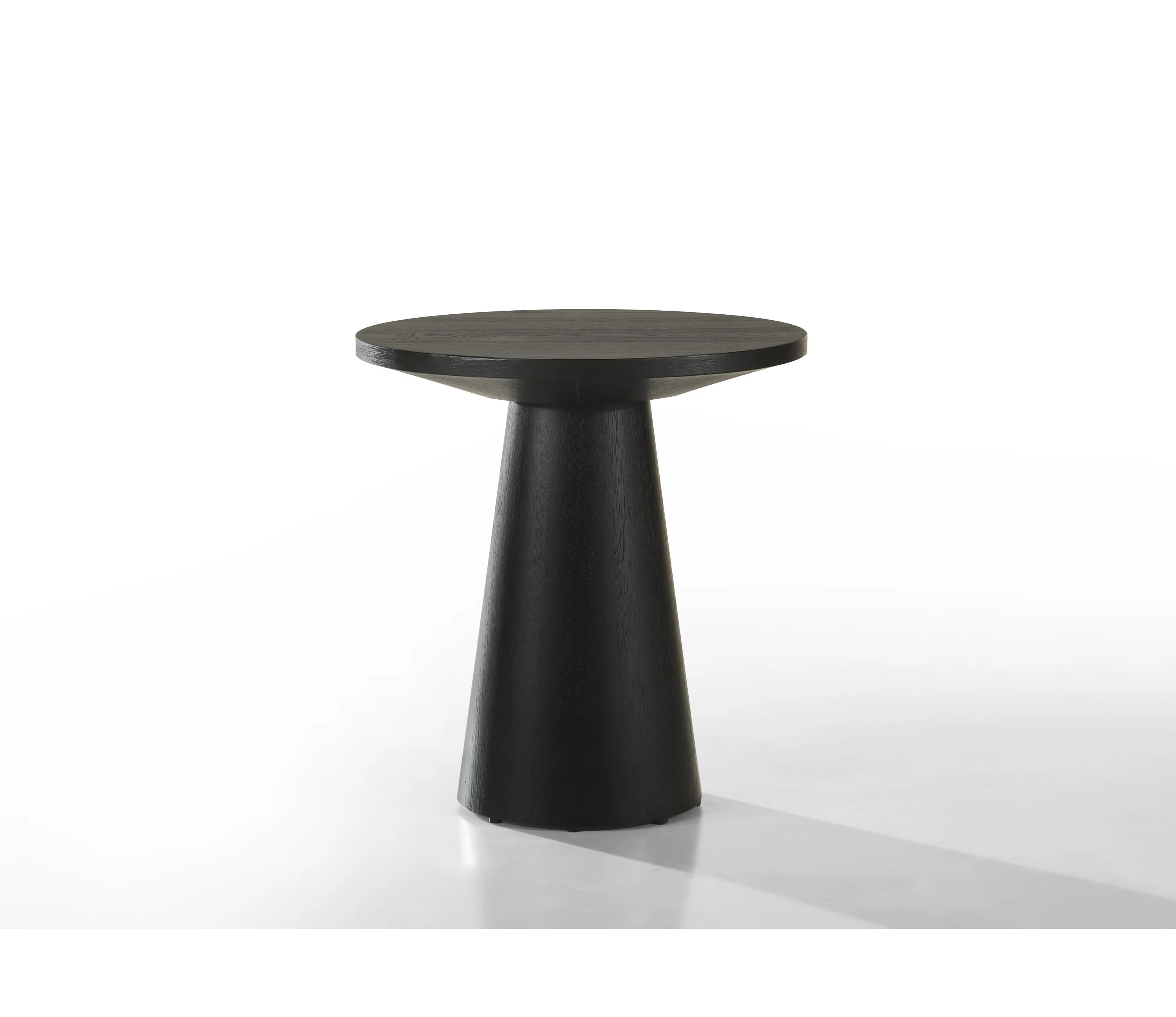 Jasper Ebony Black 20-inch Round Console Table with Pedestal Base — Modern Sculpted Entryway Ta... | Wayfair North America