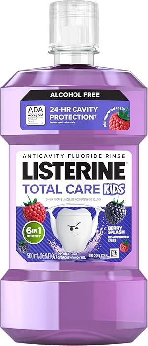 Listerine Total Care Kids Mouthwash, ADA Accepted, Alcohol Free Anticavity Sodium Fluoride Mouthw... | Amazon (US)