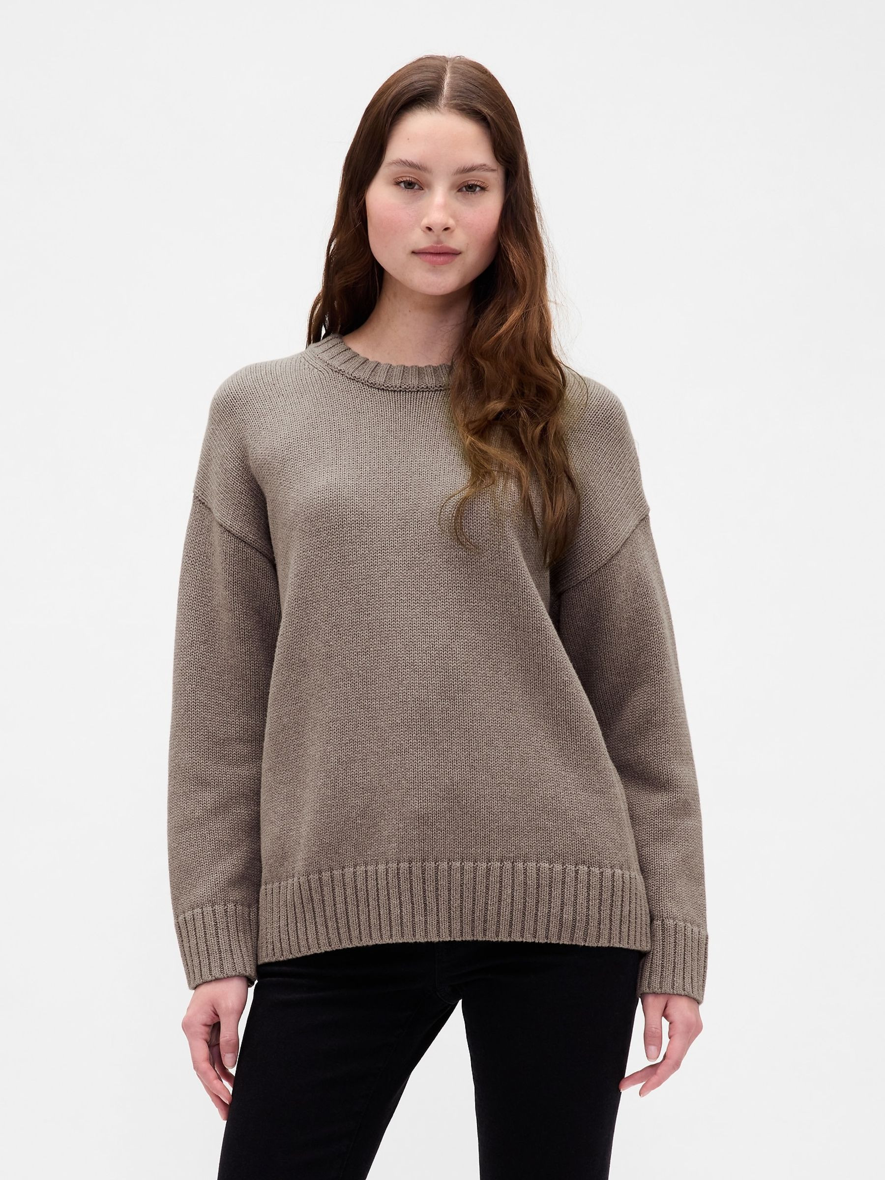 Light Brown Cotton Oversized Jumper | Gap | GAP UK