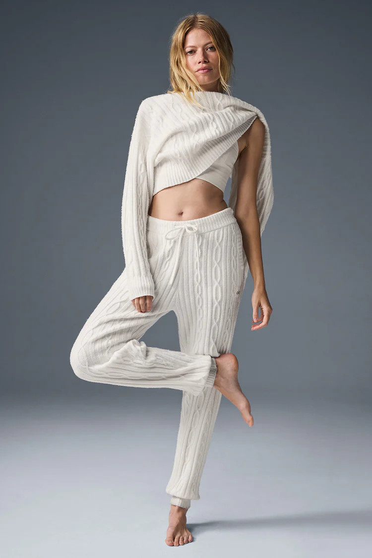 Cable Knit Winter Bliss Pant - Ivory | Alo Yoga (US)