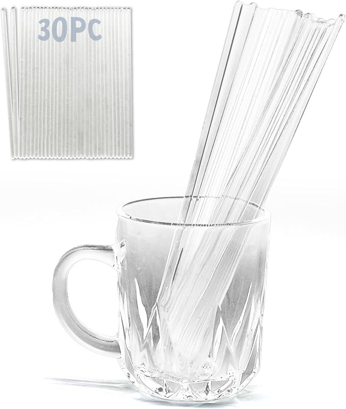 30pcs 8" Acrylic Cake Topper Sticks, 5mm Flat Clear Plexiglass for Cupcake Toppers, Cake Pops & L... | Amazon (US)