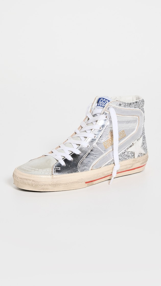 Slide Suede Toe Laminated and Glitter Sneakers | Shopbop