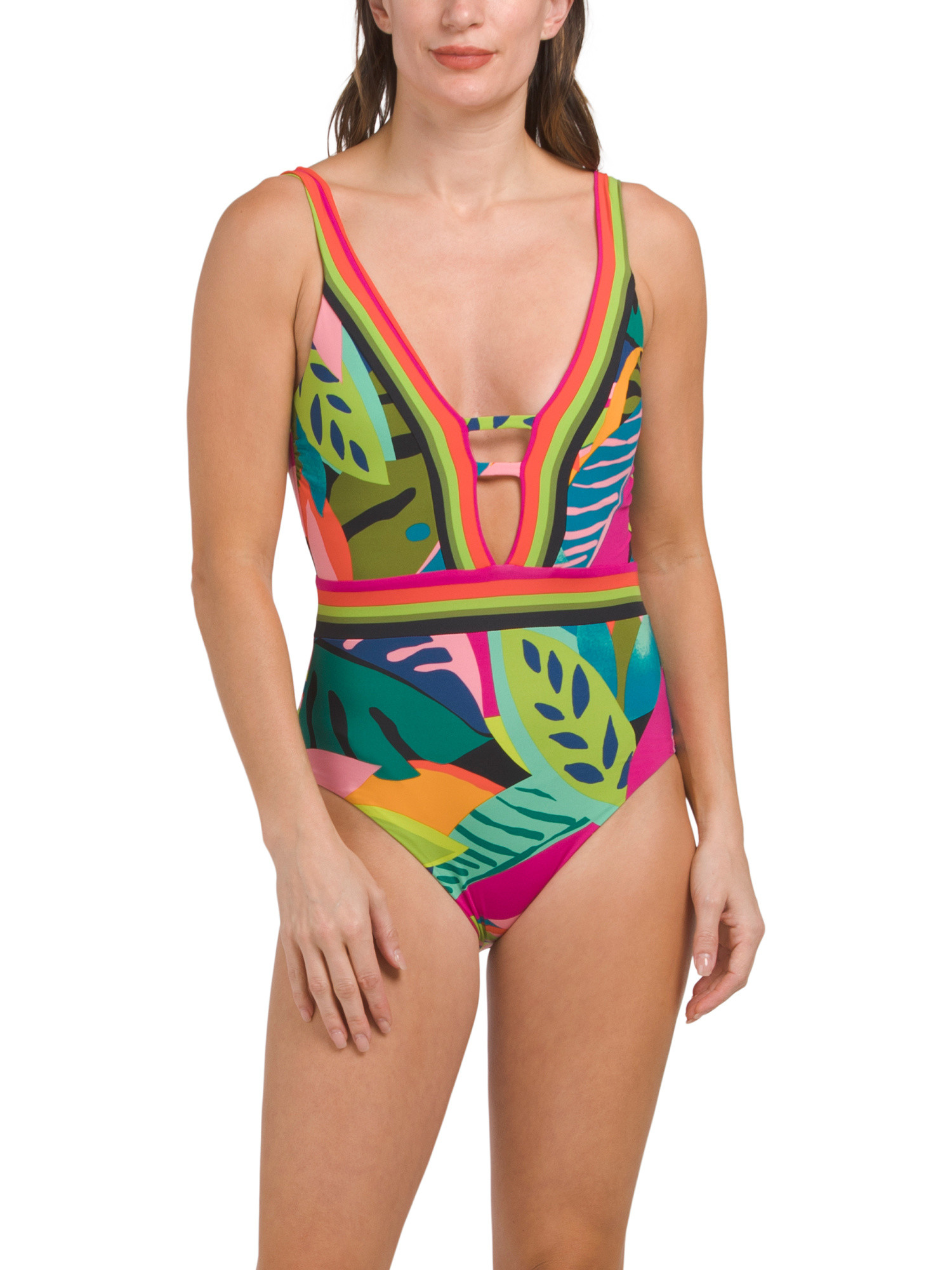 Rainforest Plunge One Piece Swimsuit | TJ Maxx